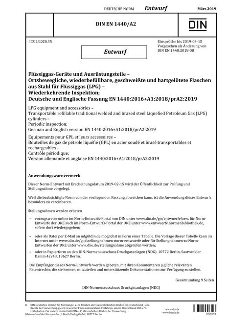 DIN EN 1440/A2 - DRAFT