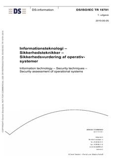 DANSK DS/ISO/IEC TR 19791