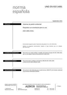 AENOR UNE-EN ISO 14001