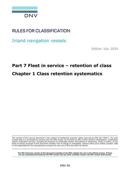 DNV DNV-RU-INV PART 7 CHAPTER 1