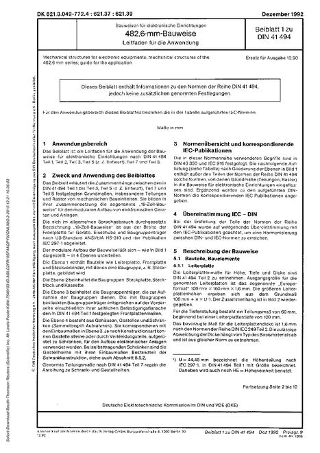 DIN 41494 Supplement 1