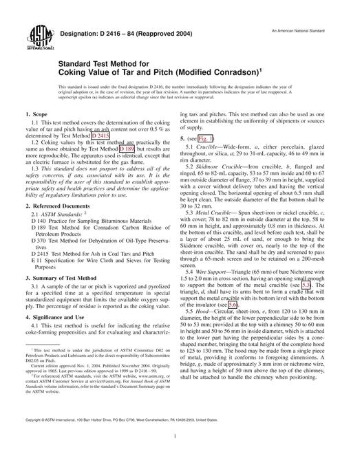 ASTM D2416-84(2004)