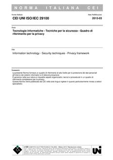 CEI UNI ISO/IEC 29100