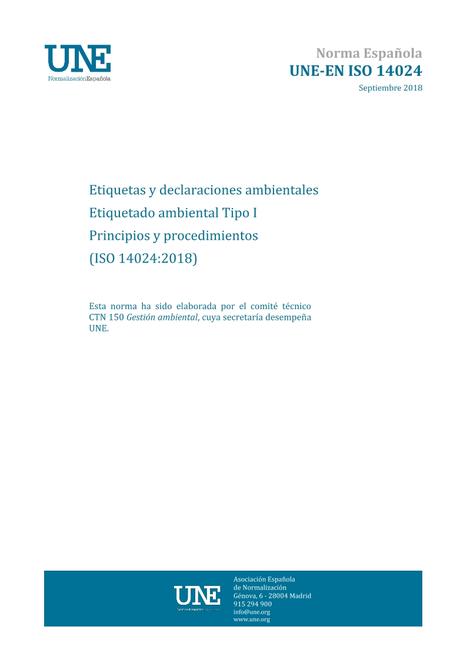 AENOR UNE-EN ISO 14024