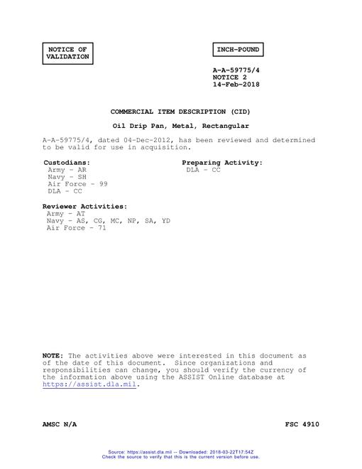 CID A-A-59775/4 Notice 2 - Validation 2