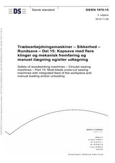 DANSK DS/EN 1870-15