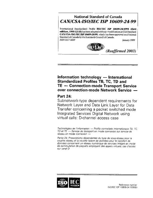 CAN/CSA-ISO/IEC ISP 10609-24-99 (R2003)