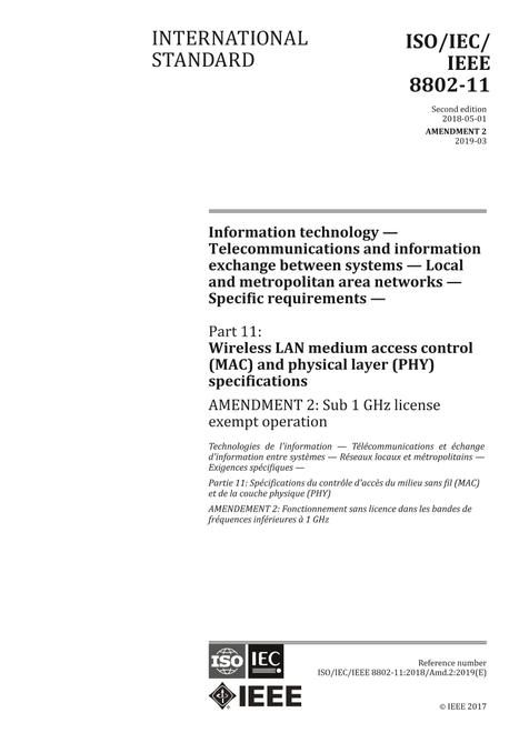 IEEE/ISO/IEC 8802-11:2018/Amd 2-2019