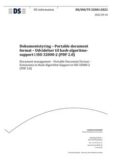 DANSK DS/ISO/TS 32001