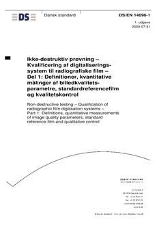 DANSK DS/EN 14096-1