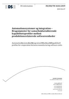 DANSK DS/ISO/TR 16161