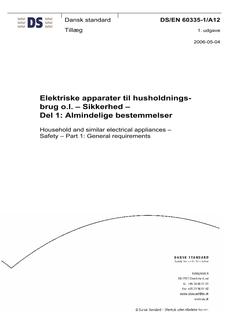 DANSK DS/EN 60335-1/A12