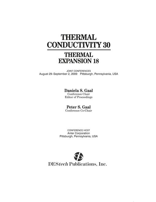 Thermal Conductivity 30/Thermal Expansion 18