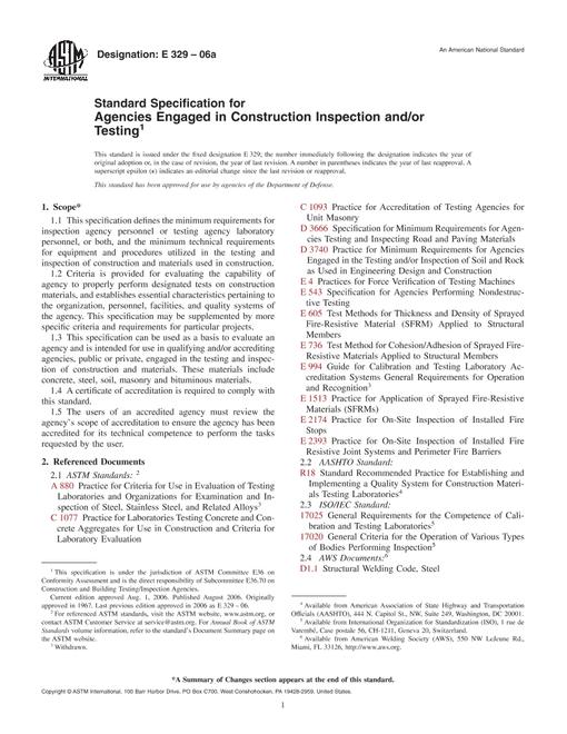 ASTM E329-06a