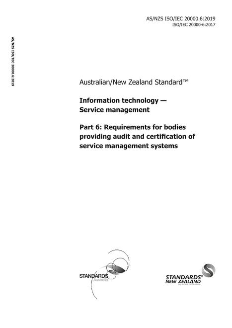 AS/NZS ISO/IEC 20000.6:2019