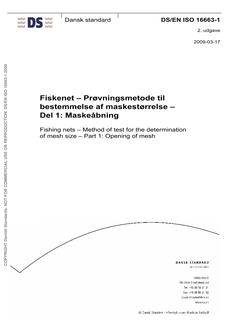 DANSK DS/EN ISO 16663-1
