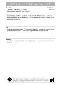 CEI UNI EN 16602-70-80