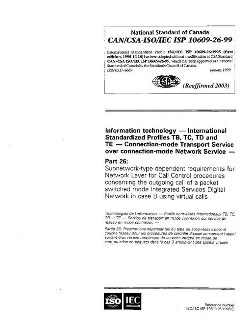 CAN/CSA-ISO/IEC ISP 10609-26-99 (R2003)