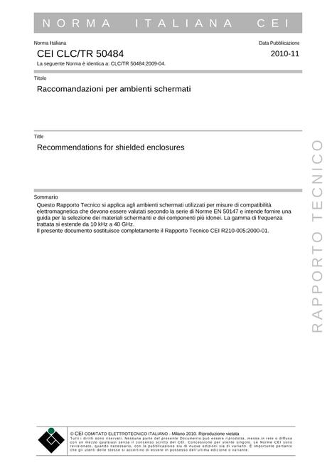 CEI CLC/TR 50484