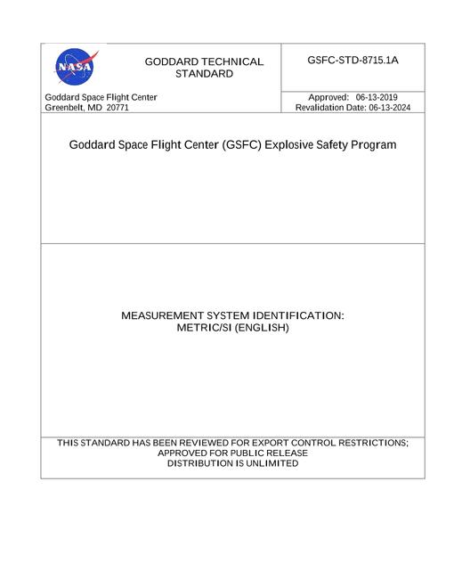 NASA GSFC-STD-8715.1 Rev.A