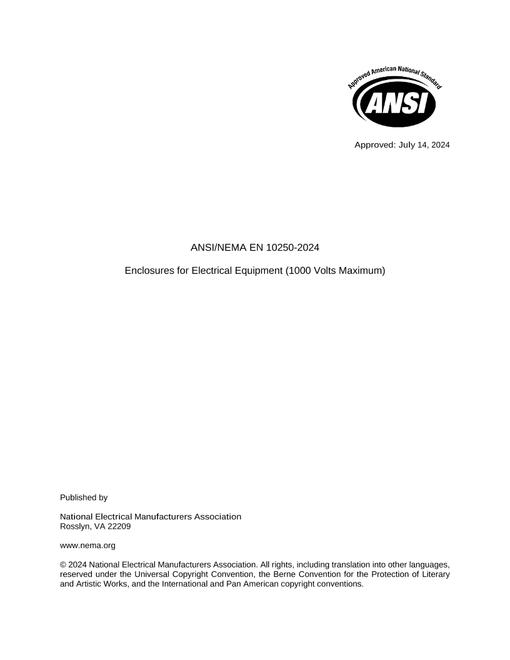 ANSI/NEMA EN 10250-2024