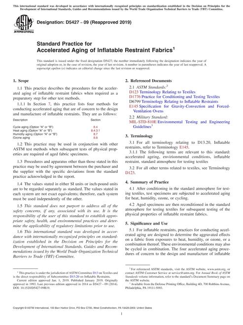 ASTM D5427-09(2019)