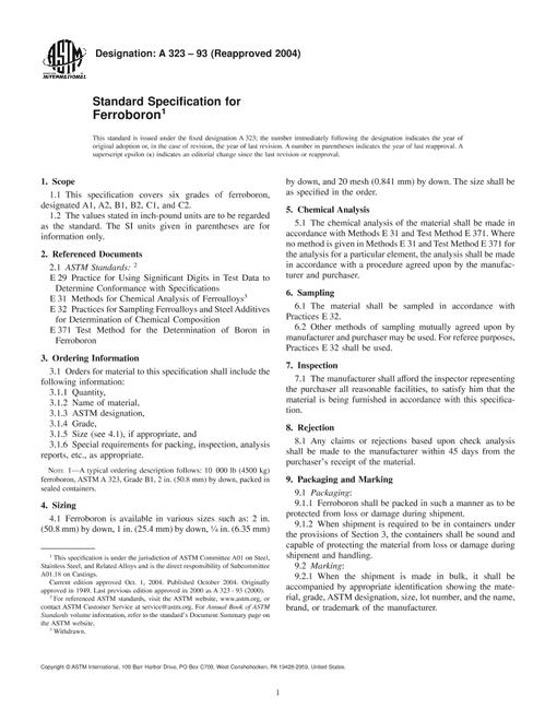 ASTM A323-93(2004)