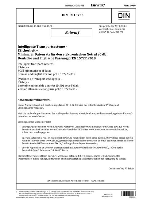 DIN EN 15722 - DRAFT