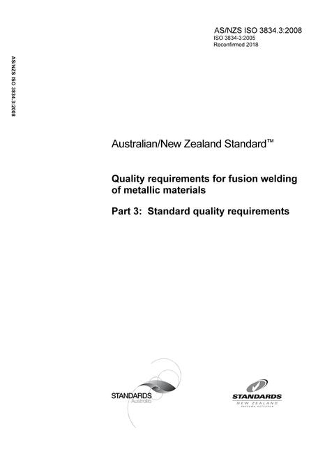 AS/NZS ISO 3834.3:2008
