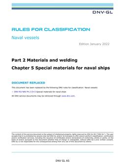 DNV DNVGL-RU-NAVAL PART 2 CHAPTER 5