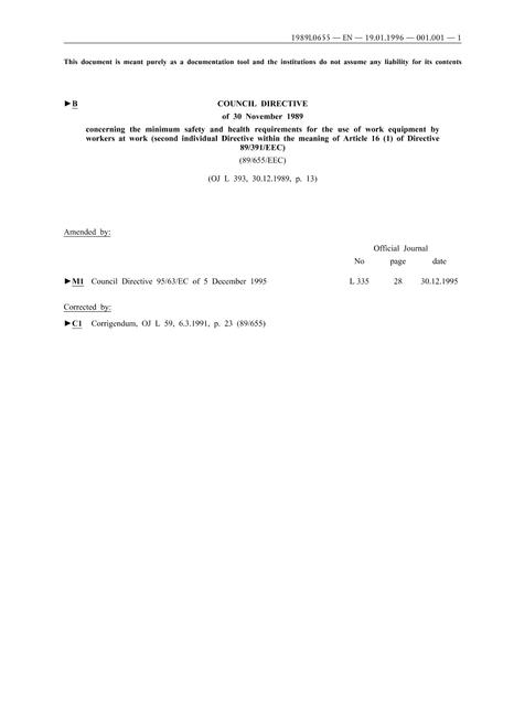 EEC 89/655/EEC