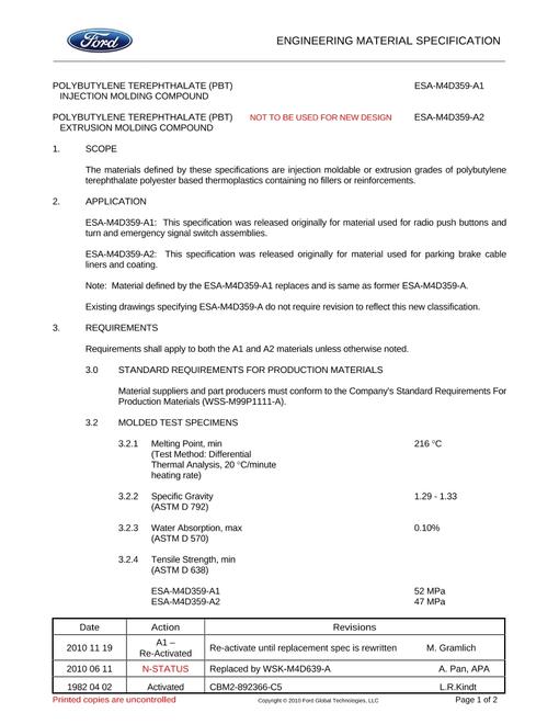 FORD ESA-M4D359-A1
