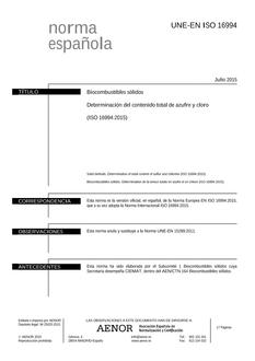 AENOR UNE-EN ISO 16994