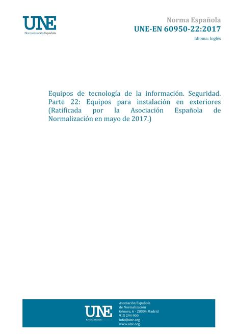 AENOR UNE-EN 60950-22