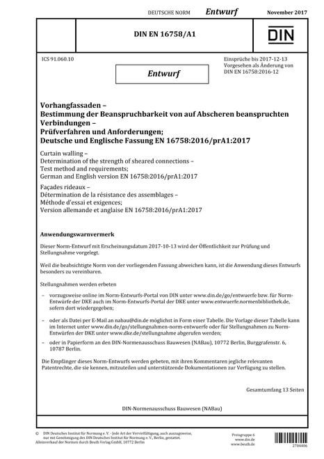 DIN EN 16758/A1 - DRAFT