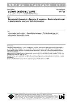 CEI UNI EN ISO/IEC 27002