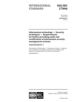 ISO/IEC 27006:2015/Amd1:2020