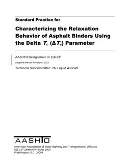 AASHTO R 118-23