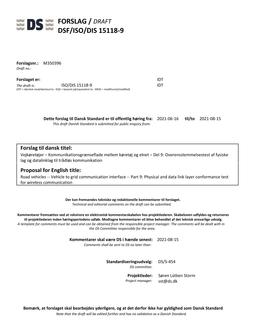 DANSK DSF/ISO/DIS 15118-9