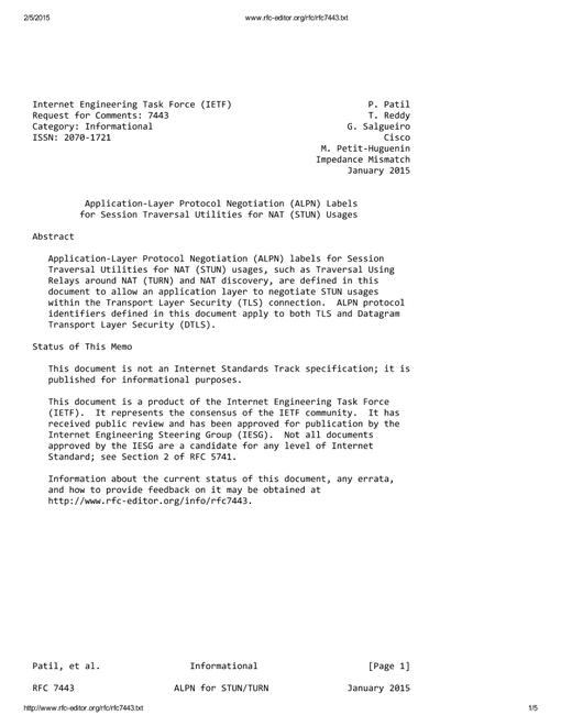 IETF RFC 7443