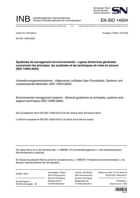 SNV SN EN ISO 14004