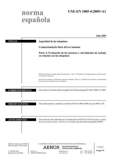 AENOR UNE-EN 1005-4+A1