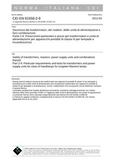 CEI EN 61558-2-9