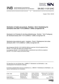 SNV SN EN ISO 11137-2/AC