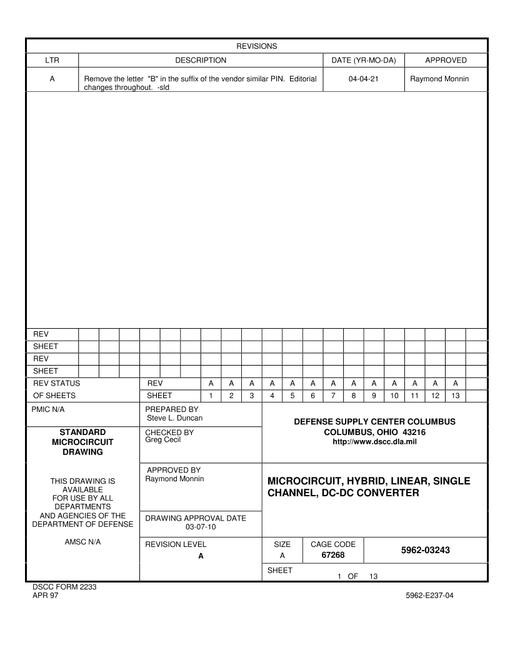 MIL DSCC 5962-03243A