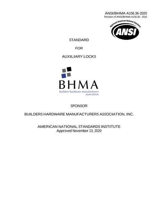 BHMA A156.36-2020
