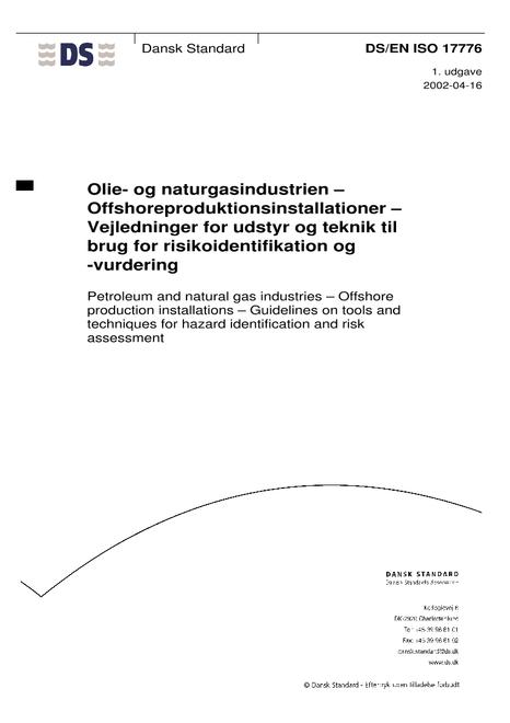 DANSK DS/EN ISO 17776