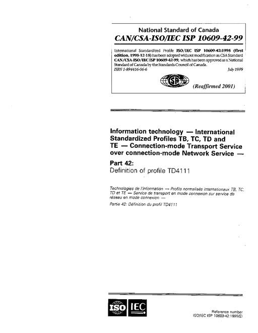 CAN/CSA-ISO/IEC ISP 10609-42-99 (R2004)