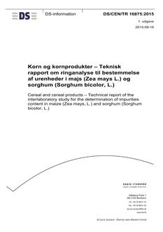 DANSK DS/CEN/TR 16875