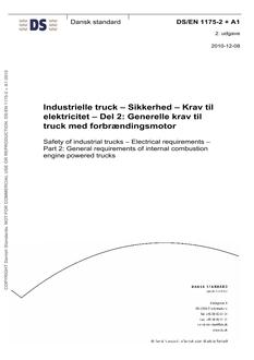 DANSK DS/EN 1175-2 + A1